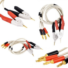 4 Pair Insulated Banana Plug Clips Cable Low Resistance Clip Probe Leads Test Meter Terminal Kelvin New