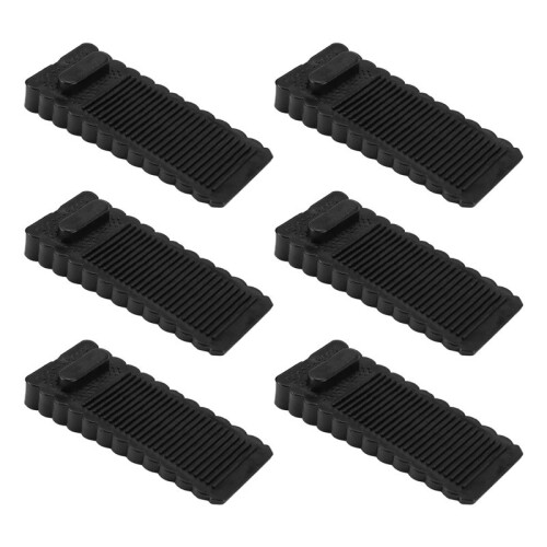 6 Pack  Rubber Wedge - Sturdy and Stackable Door Stoppers - Slip-Resistant Rubber Door Stop Works  All 1