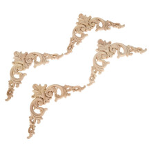 4 PièCes SéRies Bois Sculpté Moulures Coin Onlay Applique Style EuropéEn Classique Meubles DéCor à la Maison 20X20 Cm