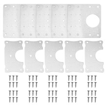10 PCS Hinge Mounting Repair Plate Stainless Steel Bracket Fixing Plate with Screws for Furniture Wardrobe Cupboard