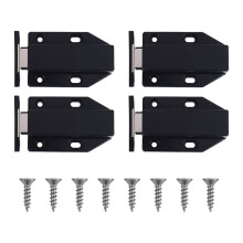 Pestillo de Empuje de Trabajo Pesado Paquete de 4 Pestillos de Contacto MagnéTico de Empujar para Abrir el Gabinete para Puertas Grandes, Color Negro