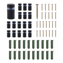 24 PeçAs Parafusos Isoladores, Placa de Parede, Ferragens de Montagem de Vidro para Publicidade, Prego Isolador para Pendurar, Preto