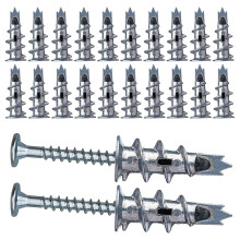 40 Stuks Metalen Zelfaandrijvende Gipsplaatpluggen met Schroeven 4,5 X 35 mm voor Enkellaags en Dubbel Beklede Gipsplaat