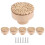 Boho Rattan Dresser Knobs Round Wooden Drawer Knobs Handmade Wicker Woven and Screws for Boho Furniture Knobs 6Pcs 1