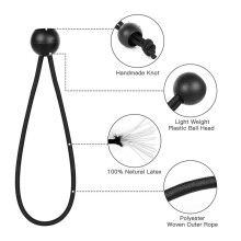 50 PeçAs Cabo de Bungee com Bolas EláSticos Gravatas Bungee Alterna Gravatas para Tendas, Banners, Mastros de Bandeira, Lona (Preto)