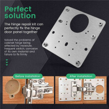 10Pcs Cabinet Hinge Repair Plate Kit Kitchen Cupboard Door Hinge Mounting Plate with Holes Flat Fixing Brace Brackets