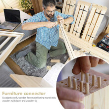 400Pcs Wooden Dowels Assorted, 6mm 8mm 10mm Wood Plugs Dowel Rods, Woodwork Pins Tapered for Grooved Fluted, Carpentry