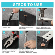 Copper Rivets and Burrs, Solid Brass Rust-Proof Studs Leather Copper Rivet for Leather Pure Copper Rivet Setting Tool