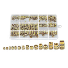 300Pcs Thread Knurled Nuts, Brass Knurled Threaded Insert Nuts, Brass Threaded Inserts for 3D Printing Injection Molding