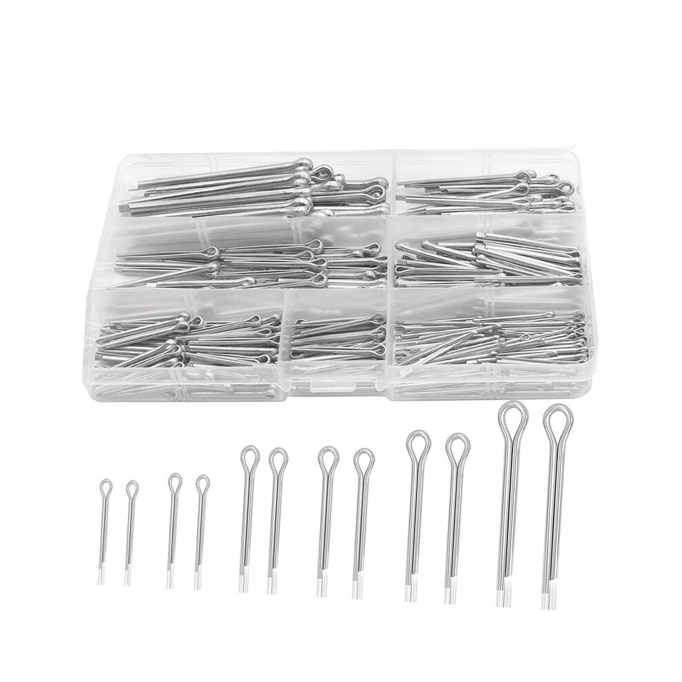 345Pcs 304 Stainless Steel Cotter Pin Assortment Kit M1.6/M2.5/M3.2/M4 6 Sizes For Car,Lawn Mowers 4712785585264
