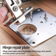 10 StüCk Schrankscharnier-Reparaturplatten-Kits, Edelstahl-Scharnier-Reparatur-Befestigungsplatten-Kit für MöBelschranktüRen