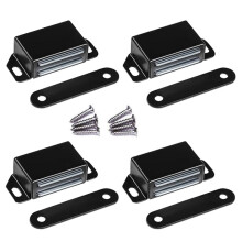 4Er-Pack Magnetischer TüRverschluss Hoher Magnetischer Edelstahl-Hochleistungsverschluss für KüChentüR-Schubladenriegel Schwarz