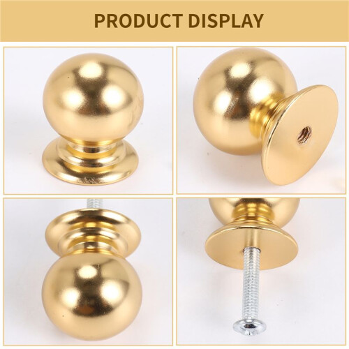 10 Pcs Cabinet Knobs Round  Knobs Bathroom Cabinet Knobs Dresser Knobs, Modern Cabinet Hardware for Kitchen Gold 2