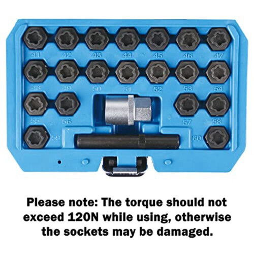 22PCS Wheel Locking Nut Key Kit, Wheel Lock Nut Socket Adapter Set, Wheel Anti-Theft Lug Nut Removal Tool 2