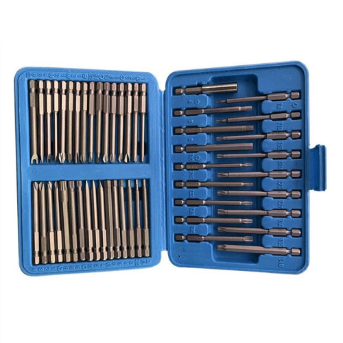 50Pcs Extra Long Reach Bit Set 75mm Security Screwdriver Bits Star Hex Square Spanner Bit 2