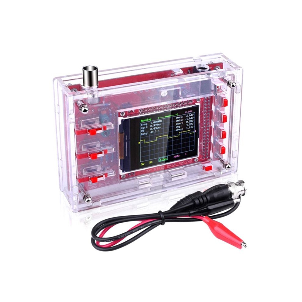 Fully Assembled Digital Oscilloscope 2.4Inch Tft Lcd Display With Alligator Probe Test Clip Transparent Acrylic Case 6034215291766
