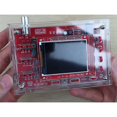 Osciloscópio Digital Totalmente Montado, Tela LCD TFT de 2,4 Polegadas com Clipe de Teste de Sonda Jacaré, Caixa de Acrílico Transparente 2