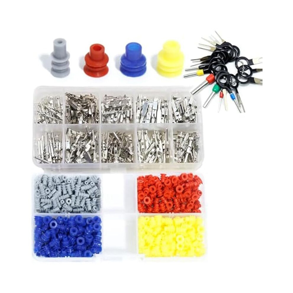 600Pcs 1.0/1.5/3.5Mm Car Electrical Terminal Connectors Automotive Wire Pin Removal Kit Non Insulated Male Female Crimp 6031967703882