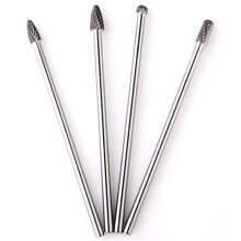 4Pcs Long Shaft Tungsten Carbide Burrs Set Kit Bits 6mm Long Shank 155mm Cut Port Cast Intake Exhaust Manifold