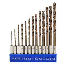 5% Kobolt Hex-Skaft Metriska Borrkronor (1,5 mm-6,5 mm/13 St) Lämplig för Rostfritt Stål, Gjutjärn, Hårdmetall