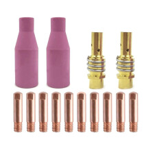 14Pcs 0.8 15AK Coating Protection Nozzle Non-Stick Welding Slag Airless Gas Protection Gun Machine Protective Sleeve