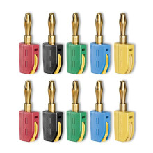 10 Stück 4 mm Bananenstecker Hochstrom Schnellanschluss Vergoldeter Bananenstecker 32 A Elektrischer Test