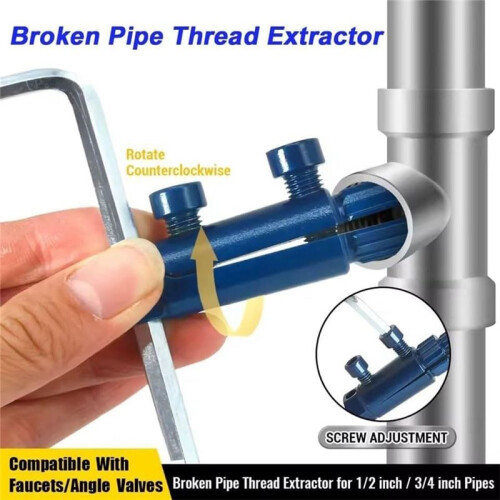 Broken Pipe Thread Extractor, Broken Valve Thread Extractor,Easy Out Bolt Extractor Kit Broken Faucet Removal Tool 1