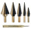 5pcs Step Drill Bits for Metal, Wood, Plastic, 50 Sizes Tri-Flat Shank HSS Titanium Step Drill Bit Set with Center Punch 1