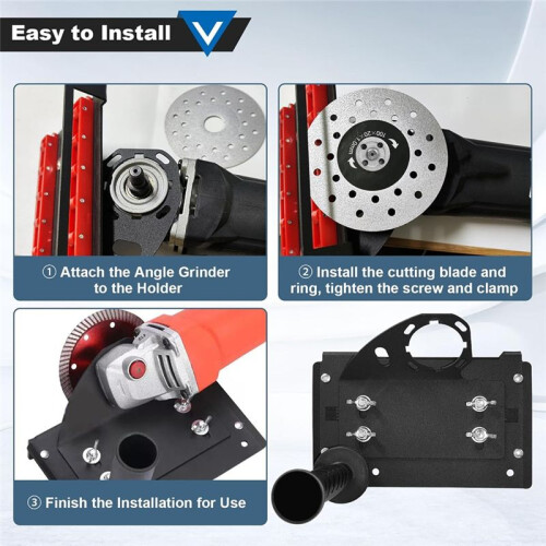 45 Degree Tile Chamfering Tool, Angle Grinder Stand Cutter Holder Attachments Adjustable 45 Beveling Bracket Device 1