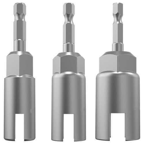 3st 1/4 Tums Mutterdragare Power Wing Mutter Borrbits Socket Tool Drive Kit, Slitsed Wing Nut Borrhylsa Skiftnyckelsats