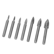 7Pcs Engraving Drill Bit 6mm Shank High Speed Steel Carving Tool for Woodworking