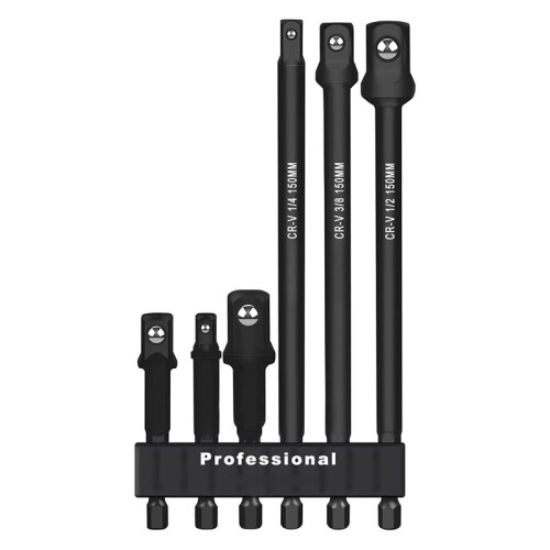 HORUSDY Impact Socket Adapter Set,1/4-in Hex Shank Impact Driver Socket Extension 1/4in 3/8in 1/2in Drive Socket Adapter