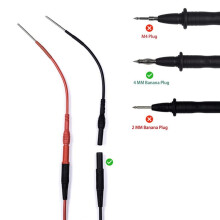 2Pcs 4mm Female Adapter Cable Pin Plug Terminal Wire Multimeter Hook Banana Plug Test Leads Silicone Flexible