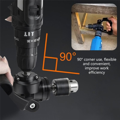 90 Degree Drill Adapter Multifunctional Drill Adapter Right Angled Drill Attachment Metal Drill Chuck Accessory 1