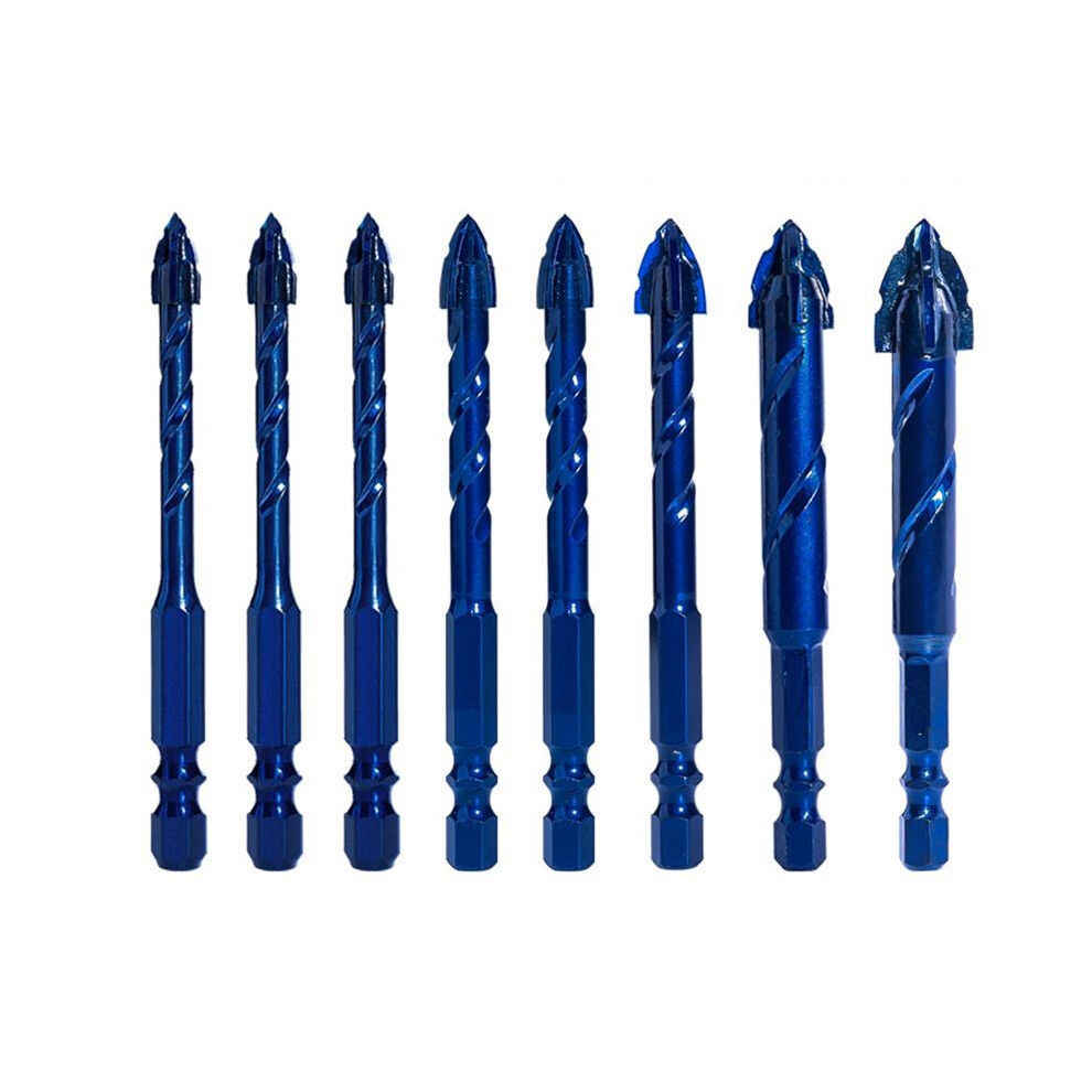 8Pcs Four-Edged Serrated Eccentric Drill Bit 6/8/10/12/14Mm Concrete Drill Bits For Tile Glass Metal Brick Ceramic Wood 6031368569759