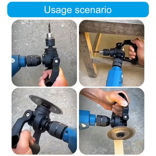 90 Degree Drill Adapter Multifunctional Drill Adapter Right Angled Drill Attachment Metal Drill Chuck Accessory 2
