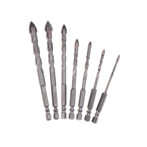Four-Edged Eccentric Drill Bit Skewed  High Hardness Concrete Drill Bit Set Serrated Hexagonal Shank Drill Bit Set