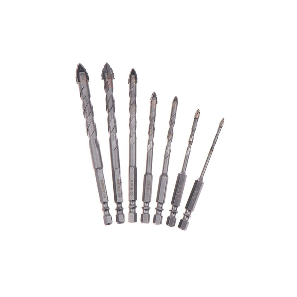 Four-Edged Eccentric Drill Bit Skewed High Hardness Concrete Drill Bit Set Serrated Hexagonal Shank Drill Bit Set 6031068272034