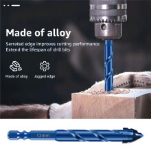 8 Stuks Vierkantige Gekartelde Excentrische Boorbits 6/8/10/12/14 mm Betonboren voor Tegels, Glas, Metaal, Baksteen, Keramiek, Hout