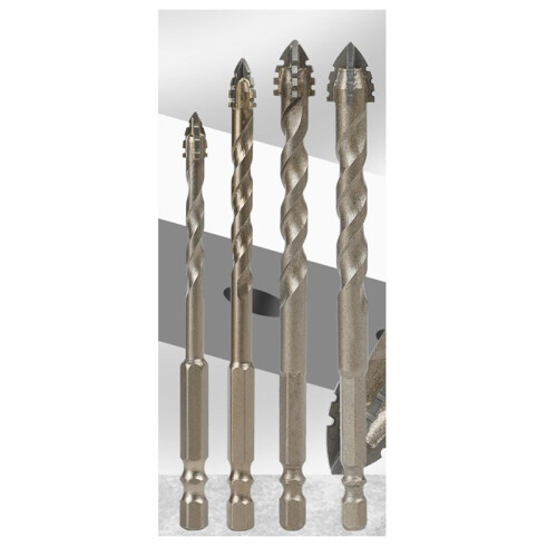 10pcs Four-Edged Eccentric Drill Bit Hexagonal Sawtooth Drill Bit Set Alloy High Hardness Drilling Tool 2