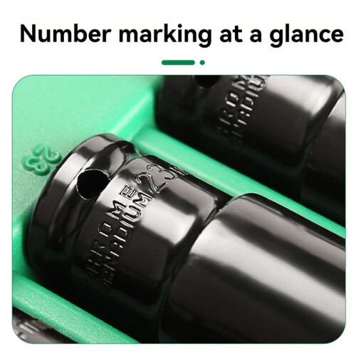 20PCS 1/2Inch Drive Socket Set Metric Deep Socket Set 6 Point Hex Design Impact Socket Set with Portable Storage Case 1