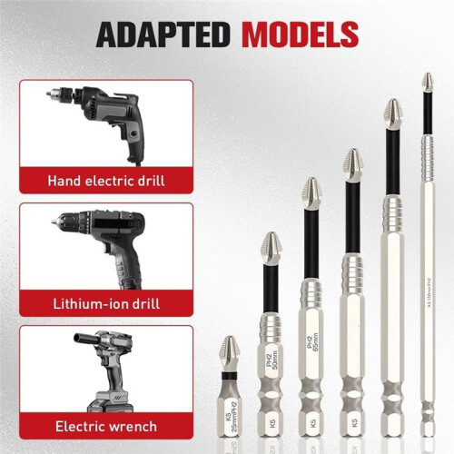 High-Magnetic Screwdriver Drill Bit, Strong Magnetic Durability Screwdriver Drill Bit Set, Electric Screwdriver Set 2