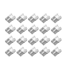 Connecteurs de Bande Lumineuse LED, 20 Pièces, 2 Broches, Connecteurs de Bande Lumineuse LED, Transparents, Sans Soudure, Sans Zone Sombre, 10 mm