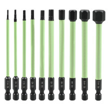 10PCS Magnetic Hex Hex Wrench Drill Bits Set 1/4inch Hex Shank 2 Alloy Steel Hex Bits Tools