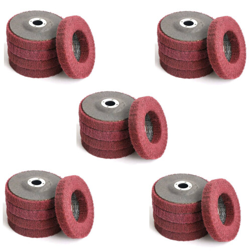 25 Peças Disco de Polimento de Fibra de Nylon de 4 Polegadas, Roda de Polimento, Disco de Polimento para Rebarbadora