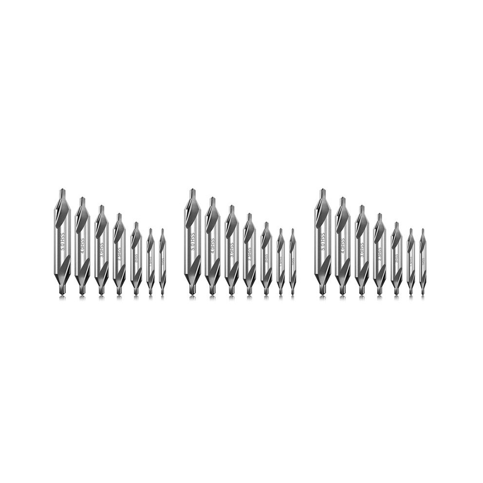 21 Pcs Center Drill Bits Set 60-Degree Angle Center Drill Bits Kit Countersink Tools For Lathe Metalworking 6032079698066