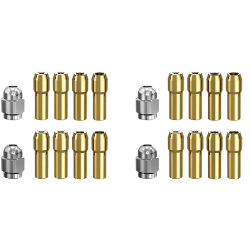20Pcs Brass Collet for ,Replacement 4485 Quick Change Rotary Drill Nut Tool Set 0.8/1.2/1.5/1.8/ 2.0/2.4/3.0/3.2mm