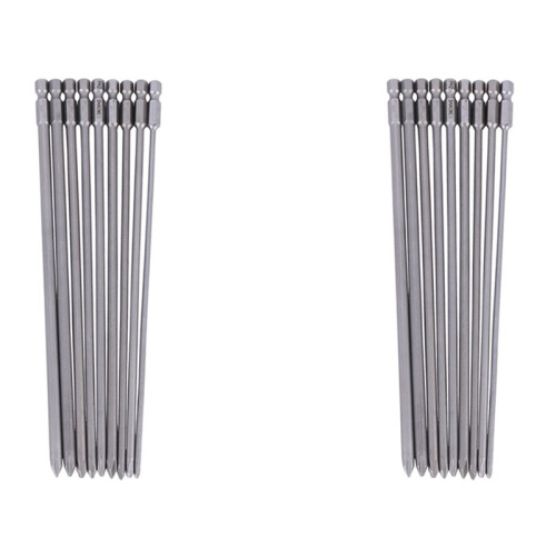 18Pcs 1/4 Inch 200mm Ph1 Ph2 Phillips Magnetic Long Hex   Screwdriver Bits S2 Electric Drill Power Driver Tools