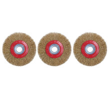 3X Draht Bürsten Rad für Schleif Bock Polnisch + Reduzierringe Adapter Ringe, 5 Zoll 125mm