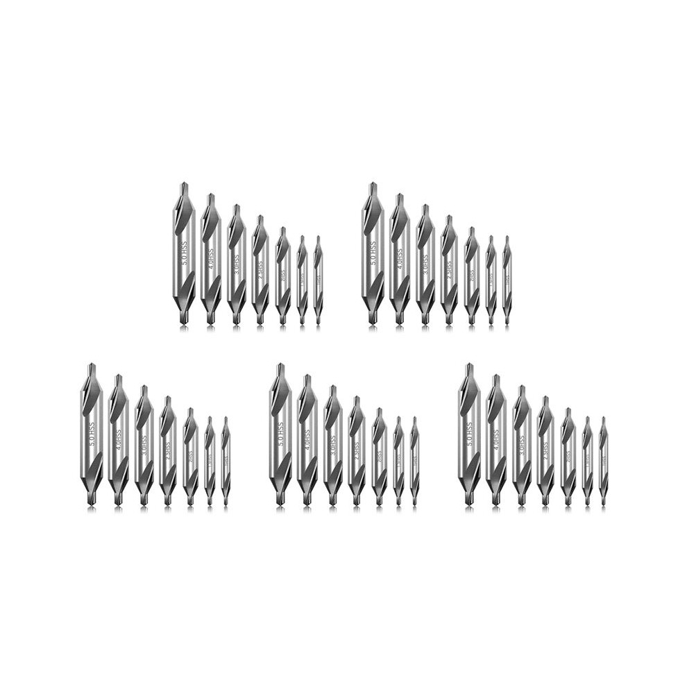 35 Pcs Center Drill Bits Set 60-Degree Angle Center Drill Bits Kit Countersink Tools For Lathe Metalworking 4711077185366